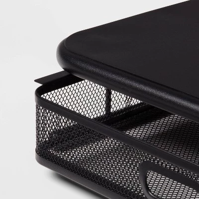 Mesh Monitor Stand with Drawer Black - Brightroom™ 4 Mesh Monitor Stand with Drawer Black - Brightroom™ - Image 2