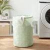 Scrunchable Round Laundry Hamper Green Stitch Grid - Brightroom™ 1 Scrunchable Round Laundry Hamper Green Stitch Grid - Brightroom™ -Brightroom shop GUEST 07f14b1b 5e23 459e b82d 742d90a4165f