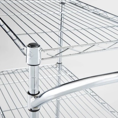 3 Tier Metal Utility Cart Chrome - Brightroom™ 4 3 Tier Metal Utility Cart Chrome - Brightroom™ - Image 2