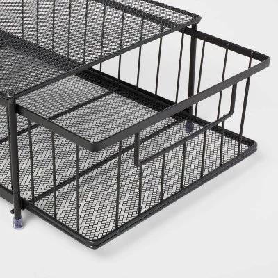 Small Stackable Slide Out Drawer - Brightroom™ Black 4 Small Stackable Slide Out Drawer - Brightroom™ Black - Image 2