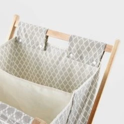 Wooden X-Frame Double Hamper Gray Diamond Print - Brightroom™ 5 Wooden X-Frame Double Hamper Gray Diamond Print - Brightroom™ -Brightroom shop GUEST 0d743900 e2a1 4f36 b46e 7eacc167fa89