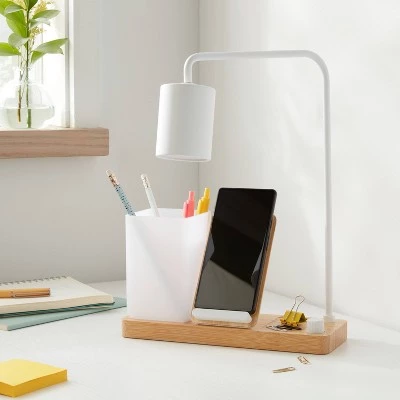 Desk Lamp with Wireless Charging and Storage Compartment (Includes LED Light Bulb) - Brightroom™ 3 Desk Lamp with Wireless Charging and Storage Compartment (Includes LED Light Bulb) - Brightroom™