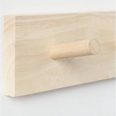 Wood 3 Hooks Rail Natural - Brightroom™ 4 Wood 3 Hooks Rail Natural - Brightroom™ - Image 2