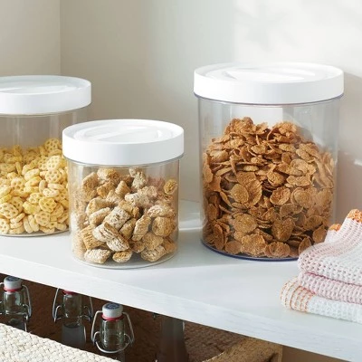 3pc Round Airtight Canister Set White - Brightroom™ 3 3pc Round Airtight Canister Set White - Brightroom™