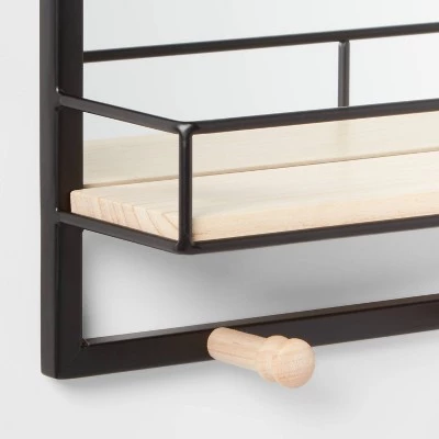 Metal Entryway Organizer with Mirror Large Natural - Brightroom™ 4 Metal Entryway Organizer with Mirror Large Natural - Brightroom™ - Image 2