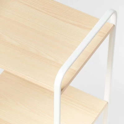 Short Wood Bath Storage Tower White Metal - Brightroom™ 4 Short Wood Bath Storage Tower White Metal - Brightroom™ - Image 2