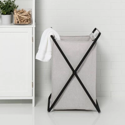 Folding X-Frame Hamper Matte Black - Brightroom™ 3 Folding X-Frame Hamper Matte Black - Brightroom™
