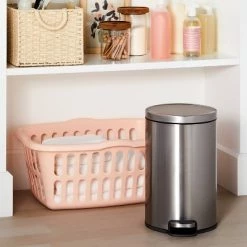 12L Round Step Trash Can - Brightroom™ Silver