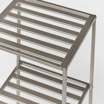 Tall Bath Storage Tower Brushed Nickel Metal - Brightroom™ 4 Tall Bath Storage Tower Brushed Nickel Metal - Brightroom™ - Image 2