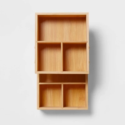 10" x 6" x 5" Hinged Bamboo Countertop Organizer - Brightroom™ 4 10" x 6" x 5" Hinged Bamboo Countertop Organizer - Brightroom™ - Image 2