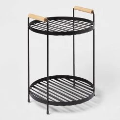 Round Vanity Organizer with Wood Handles - Brightroom™ Matte Black 9 Round Vanity Organizer with Wood Handles - Brightroom™ Matte Black -Brightroom shop GUEST 29595118 98ba 4b78 8812 6ac78477e421