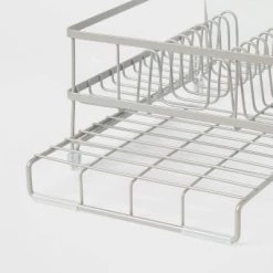 Space Saver Steel Dish Rack with Utensil Tray Matte Nickel - Brightroom™ 5 Space Saver Steel Dish Rack with Utensil Tray Matte Nickel - Brightroom™ -Brightroom shop GUEST 31b5ac99 4fef 4f7a b541 5d4a586ed0ad