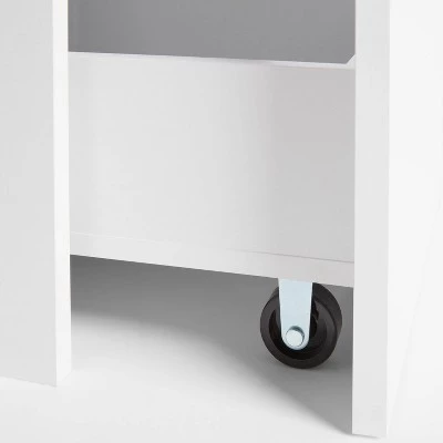 Narrow Storage Cabinet with Pull Out Cart White - Brightroom™ 4 Narrow Storage Cabinet with Pull Out Cart White - Brightroom™ - Image 2