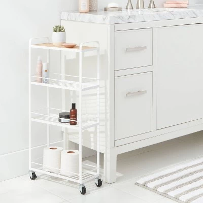 Skinny Storage Cart Matte White - Brightroom™ 3 Skinny Storage Cart Matte White - Brightroom™
