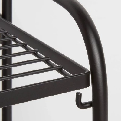 Folding 3 Shelves Black - Brightroom™ 4 Folding 3 Shelves Black - Brightroom™ - Image 2