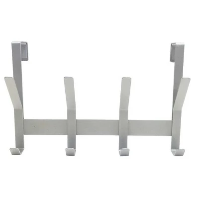 Heavy Duty Over The Door 4 Hooks Rail Matte Gray - Brightroom™ 3 Heavy Duty Over The Door 4 Hooks Rail Matte Gray - Brightroom™