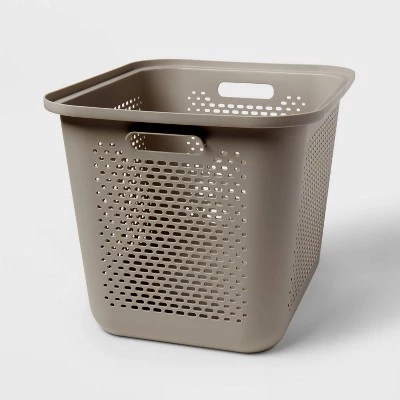 Large Decorative Plastic Bin with Cutout Handles - Brightroom™ White 5 Large Decorative Plastic Bin with Cutout Handles - Brightroom™ White - Image 3