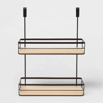 Over the Cabinet Tiered Shelves with Wood - Brightroom™ Brushed Nickel 6 Over the Cabinet Tiered Shelves with Wood - Brightroom™ Brushed Nickel - Image 4