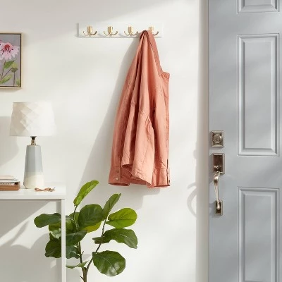 Modern Octopus 4 Rail Gold Hooks White - Brightroom™ 3 Modern Octopus 4 Rail Gold Hooks White - Brightroom™