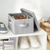 Fabric Shoe Bin with Lid Light Gray - Brightroom™ 2 Fabric Shoe Bin with Lid Light Gray - Brightroom™ -Brightroom shop GUEST 473b64ee 3c02 4df6 b83c c3eb966b4a33