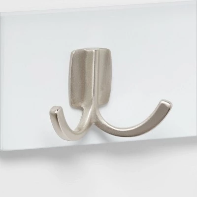 Modern Octopus 5 Hooks Rail Nickel/White - Brightroom™ 4 Modern Octopus 5 Hooks Rail Nickel/White - Brightroom™ - Image 2