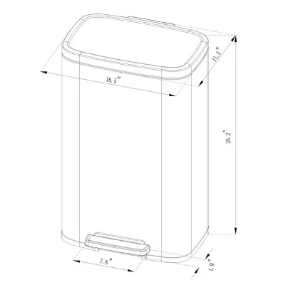 45L Rectangular Step Trash Can - Brightroom™ Gold 5 45L Rectangular Step Trash Can - Brightroom™ Gold - Image 3
