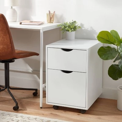 Metal File Cabinet with Two Drawers White - Brightroom™ 3 Metal File Cabinet with Two Drawers White - Brightroom™