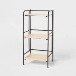 Folding 3 Shelf Black Metal with Natural Wood Shelves - Brightroom™ 9 Folding 3 Shelf Black Metal with Natural Wood Shelves - Brightroom™ -Brightroom shop GUEST 4b8cbbf4 9cfe 459d 902c 89373ea5ae7e
