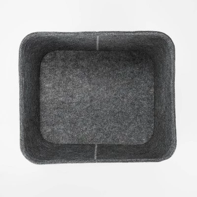 Felt Basket with Stitching - Brightroom™ Dark Gray 4 Felt Basket with Stitching - Brightroom™ Dark Gray - Image 2