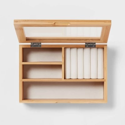 9" x 6" Bamboo Accessory Box with Acrylic Lid - Brightroom™ 4 9" x 6" Bamboo Accessory Box with Acrylic Lid - Brightroom™ - Image 2