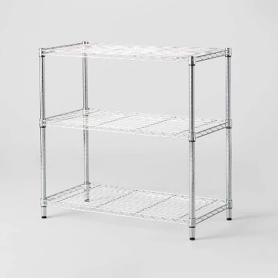 3 Tier Wide Wire Shelving - Brightroom™ Chrome 6 3 Tier Wide Wire Shelving - Brightroom™ Chrome - Image 4