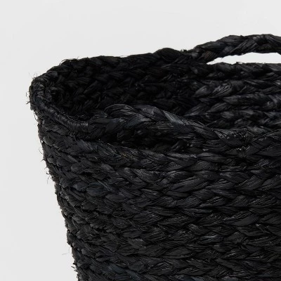 Round Braided Rafia Basket Black - Brightroom™ 4 Round Braided Rafia Basket Black - Brightroom™ - Image 2