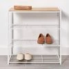 4 Tier Shoe Rack White Metal with Natural Wood - Brightroom™ 2 4 Tier Shoe Rack White Metal with Natural Wood - Brightroom™ -Brightroom shop GUEST 6093b851 f8d2 4adb ad7f 97aefd41c9b2