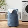 Scrunchable Round Laundry Hamper Blue Stitch Grid - Brightroom™ 2 Scrunchable Round Laundry Hamper Blue Stitch Grid - Brightroom™ -Brightroom shop GUEST 6eabf1fb 22dc 4b62 910e 8e7296e5774f