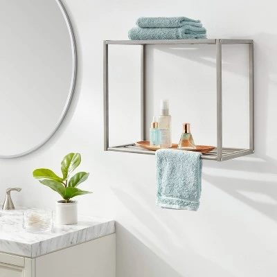 Wall Shelf Brushed Nickel Metal - Brightroom™ 3 Wall Shelf Brushed Nickel Metal - Brightroom™