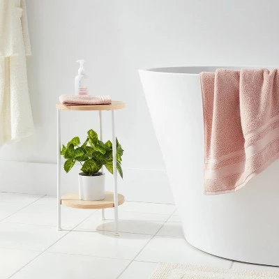 Wood Tub Table White Metal - Brightroom™ 3 Wood Tub Table White Metal - Brightroom™