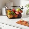 Metal Stackable Wire Pantry Basket with Rubber Wood Handle Black - Brightroom™ 2 Metal Stackable Wire Pantry Basket with Rubber Wood Handle Black - Brightroom™ -Brightroom shop GUEST 76c6db89 34de 4b9e a95a c041d2717845