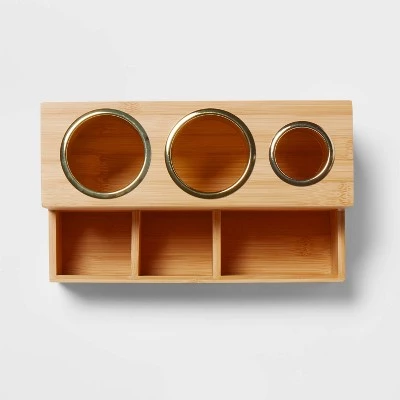 12" x 7" x 6" Bamboo Hair Tools Organizer with 5pc Magnets - Brightroom™ 4 12" x 7" x 6" Bamboo Hair Tools Organizer with 5pc Magnets - Brightroom™ - Image 2