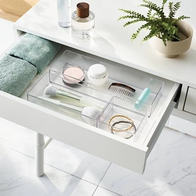 3 Bathroom Plastic Tray Beauty Organizer Set Clear - Brightroom™ 3 3 Bathroom Plastic Tray Beauty Organizer Set Clear - Brightroom™