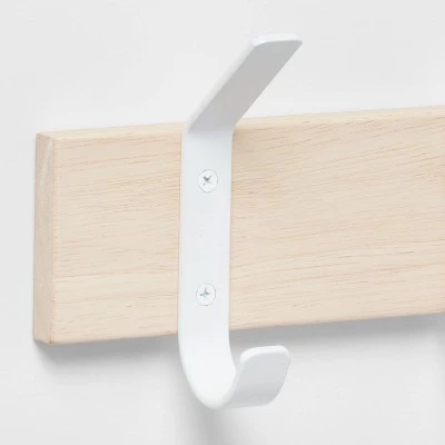 Mixed Material 5 Hooks Rail Matte White - Brightroom™ 4 Mixed Material 5 Hooks Rail Matte White - Brightroom™ - Image 2