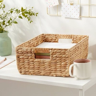 Woven Water Hyacinth Folio Bin - Brightroom™ 3 Woven Water Hyacinth Folio Bin - Brightroom™