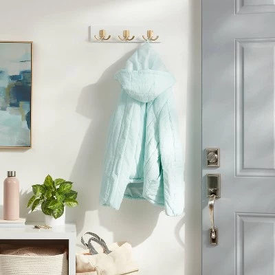 Modern Octopus 3 Hooks Rail Gold/White - Brightroom™ 3 Modern Octopus 3 Hooks Rail Gold/White - Brightroom™