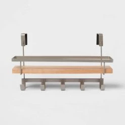 Shelf Rack with 5 Hooks - Brightroom™ Brushed Nickel 9 Shelf Rack with 5 Hooks - Brightroom™ Brushed Nickel -Brightroom shop GUEST 853bdf41 ebc4 4517 bfd7 fb3b0039943d