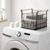 Wire Open Front Basket Black with Natural Wood Handles - Brightroom™ 2 Wire Open Front Basket Black with Natural Wood Handles - Brightroom™ -Brightroom shop GUEST 8751e98c ead3 4c2b 899e 998cf70c29bb