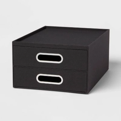 Canvas Desk Drawer Organizer - Brightroom™ Gray 5 Canvas Desk Drawer Organizer - Brightroom™ Gray - Image 3