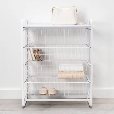 4 Drawer Metal Storage Organizer White - Brightroom™ 3 4 Drawer Metal Storage Organizer White - Brightroom™