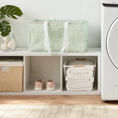 Scrunchable Laundry Tote Textured Green - Brightroom™ 3 Scrunchable Laundry Tote Textured Green - Brightroom™