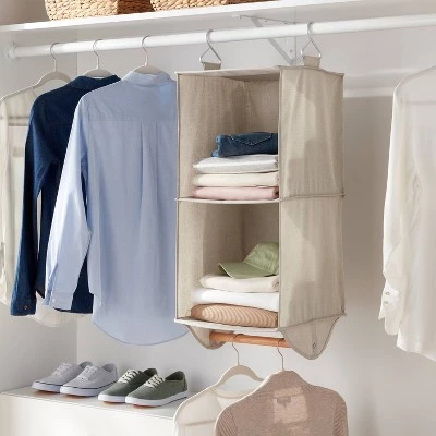 Two Shelf Hanging Closet with Hanging Rod - Brightroom™ 3 Two Shelf Hanging Closet with Hanging Rod - Brightroom™