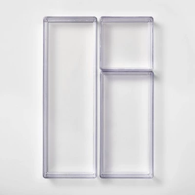 3 Bathroom Plastic Tray Beauty Organizer Set Clear - Brightroom™ 4 3 Bathroom Plastic Tray Beauty Organizer Set Clear - Brightroom™ - Image 2