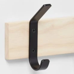 Mixed Material 4 Hooks Rail Matte Black on Light Wood - Brightroom™ 5 Mixed Material 4 Hooks Rail Matte Black on Light Wood - Brightroom™ -Brightroom shop GUEST aa622537 f279 4ac8 aa80 eb27cd969b60